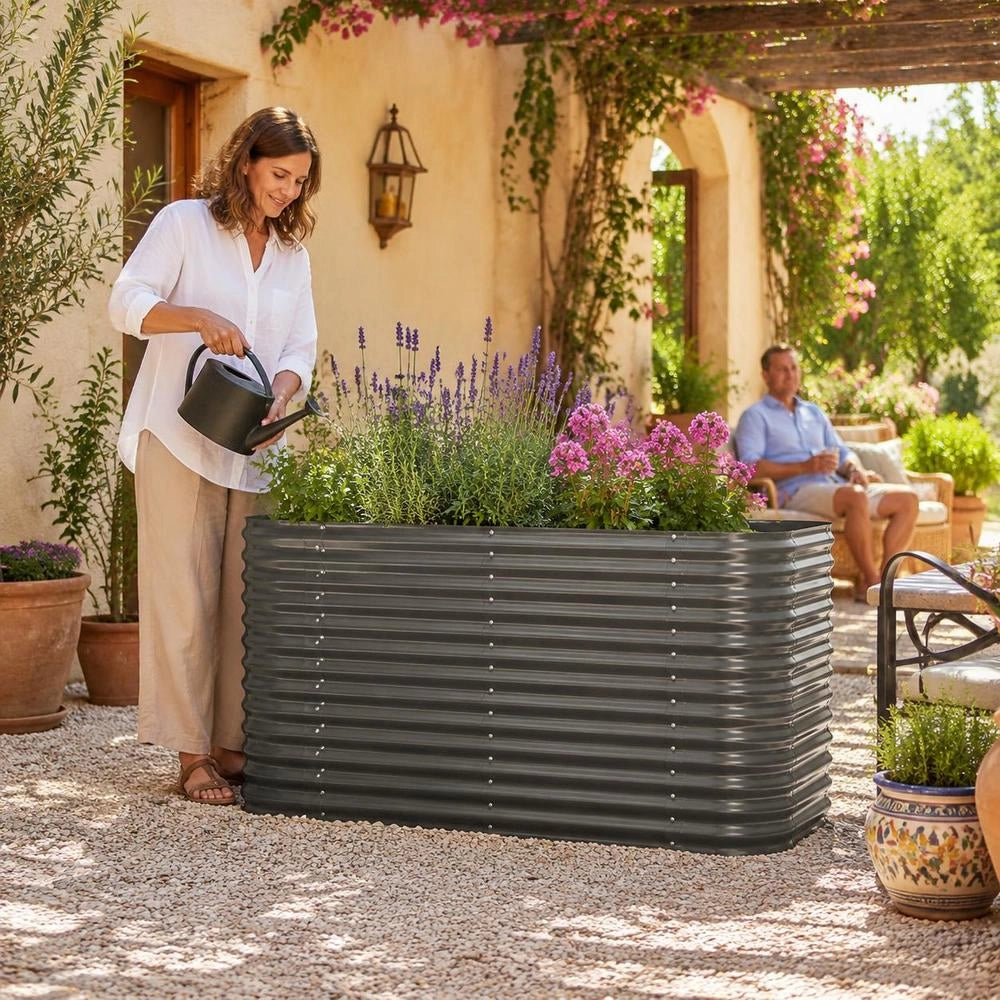 Raised Bed Galvanized Steel 152x40x68 Cm Anthracite