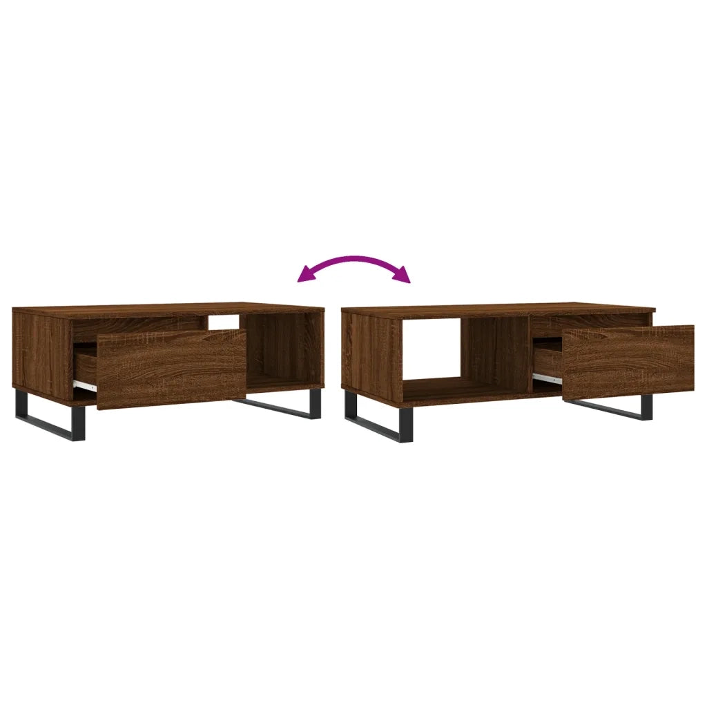 Tavolino da salotto | Tavolino da caff¨¨ | Tavolino da Soggiorno Rovere Marrone 90x50x36,5 cm in Multistrato