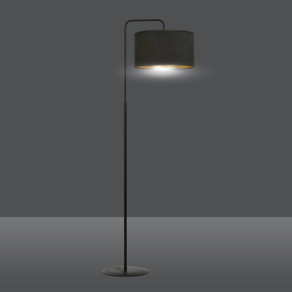 Lampada terra Emibig Hilde nera/oro E27 1 luce h150cm