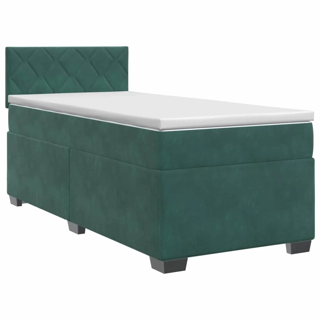 Letto box spring con materasso Verde Scuro 80 x 200 cm Velluto 3450611