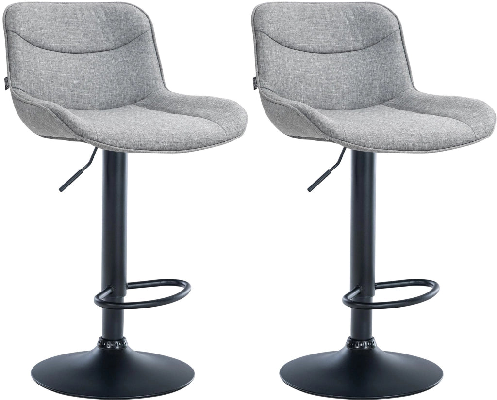 2er Set Barhocker Vonore Stoff schwarz