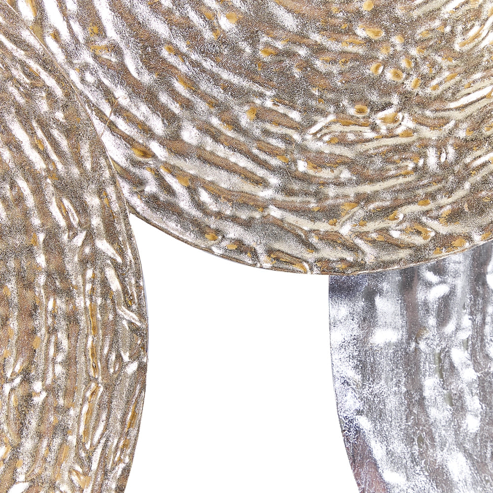 Decorazione da parete dorato e Argento Ferro 110 x 60 cm Metallo Scultura Arte Cerchi Natura Modern Glam Accessorio