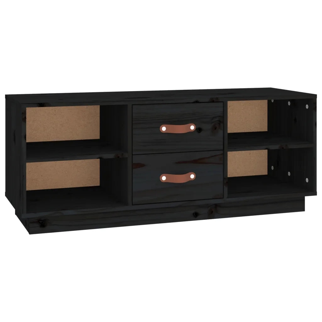 Mobile Porta TV Nero 100x34x40 cm in Legno Massello di Pino cod mxl 16366