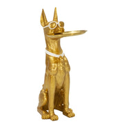 Vassoio Cane 17, Oro, Poliresina, 27x51x74 cm