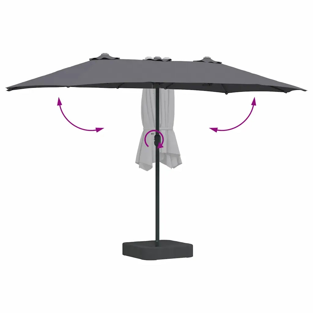 Ombrello da giardino Antracite 385 x 209 x 244 cm 42003277