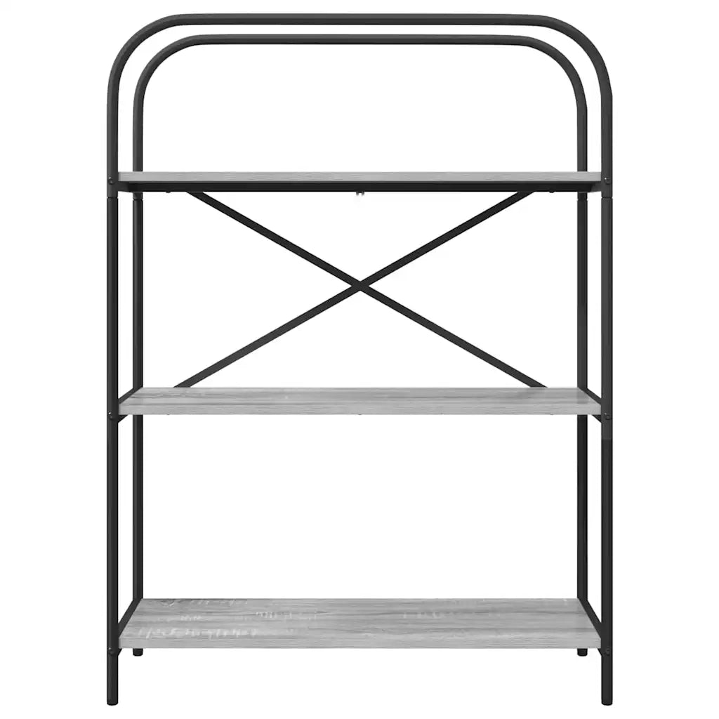 Libreria-Scaffale per Libri-Mobile di Stoccaggio Grigio Sonoma 80 x 30 x 109 cm Legno multistrato 614051