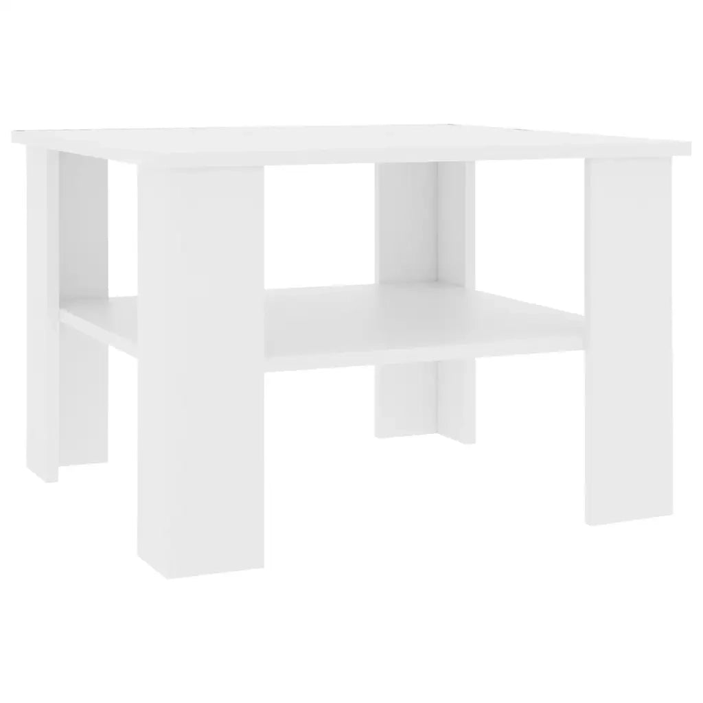 Tavolino da Salotto Bianco 60x60x42 cm in Legno Multistrato 800207
