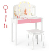 Set da toeletta per bambini 70 x 34 x 95,5 cm design 2 in 1 con illuminazione a LED atmosfera accogliente MDF bianco 20_0017462
