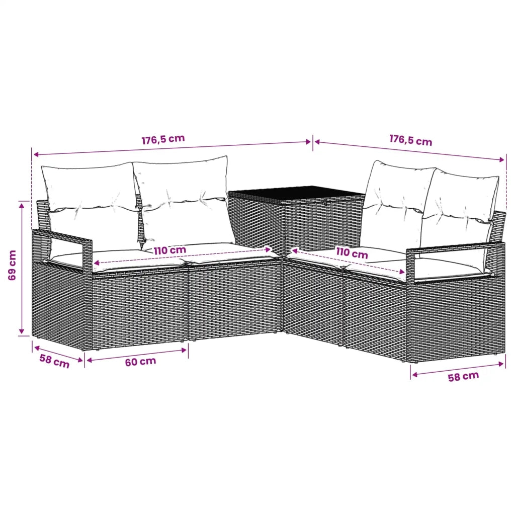 Set di divani 5 pz Grigio e Grigio Scuro 3447800