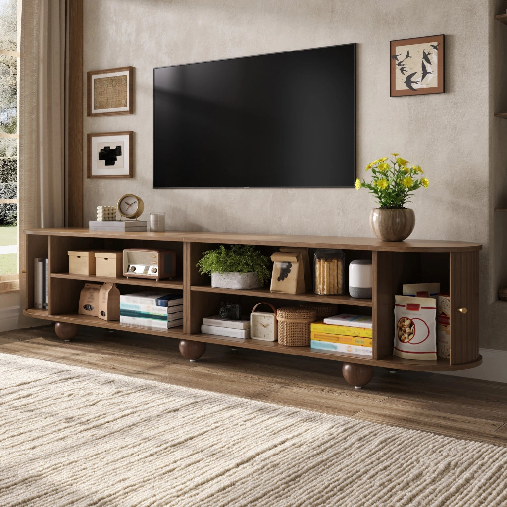 Lowboard per TV in noce; MDF; 180 cm