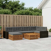 Set di divani da esterno con cuscino 7 pcs Naturale e Antracite