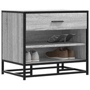 Panca Portaoggetti Grigio Sonoma Legno Multistrato e Metallo 849222