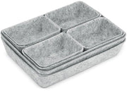 Sistema di organizzazione per carrello a 8 pannelli in velluto, cassetto di velluto per cosmetici, scatole di archiviazione in velluto staccabili, scatola in velluto flessibile per scrivania, comodino, comodino da notte, armadio (grigio chiaro)