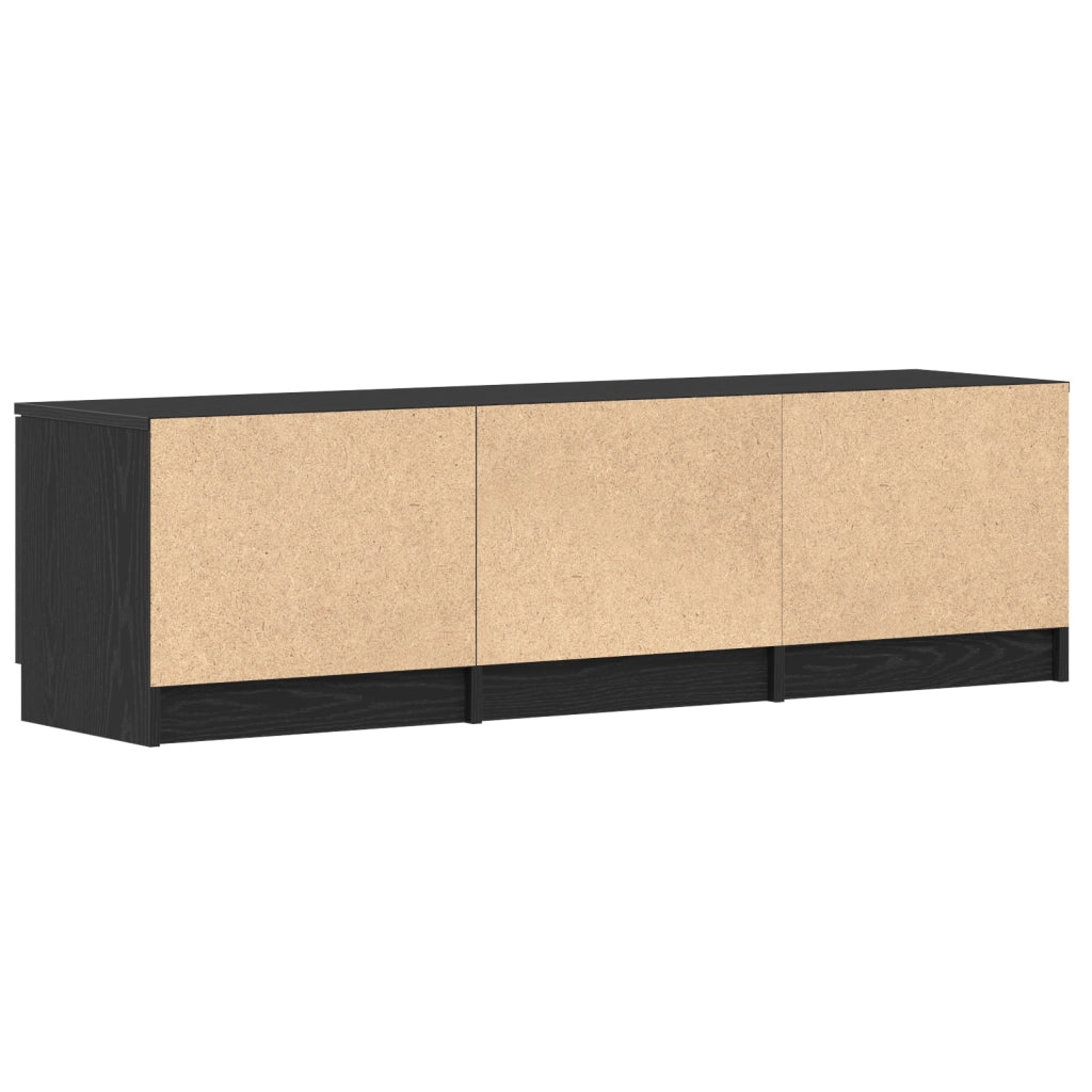 Mobile TV  - Rovere Nero - 140x35x40 cm - Realizzato in Legno Ingegnerizzato