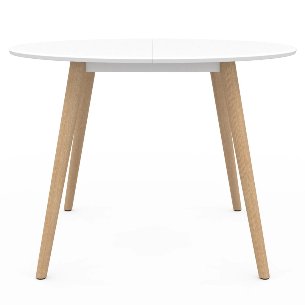 IDMarket - INGA Mesa de comedor redonda para 6 personas blanca 110 cm