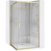 Cabina Doccia Rea City 80x100 Brush Gold con piatto doccia Savoy