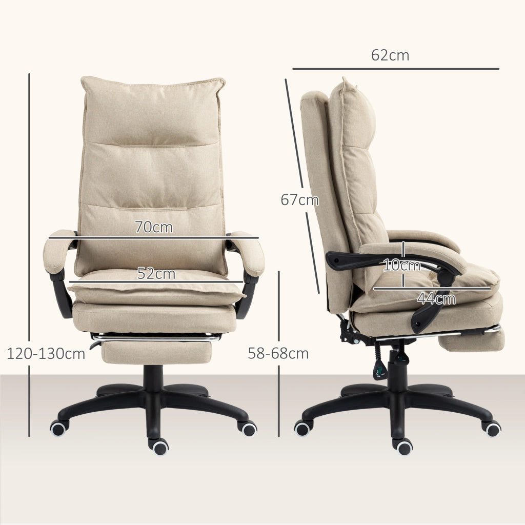Sedia da ufficio massaggiante reclinabile con poggiapiedi ¨C zephmum ¨C beige