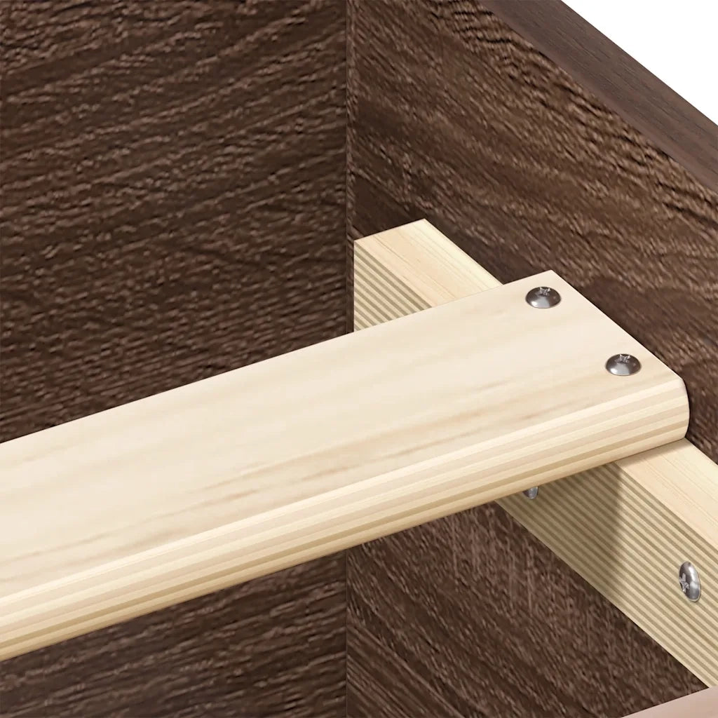 Giroletto con Testiera e Pediera-Struttura Letto Rovere Marrone 140x190 cm