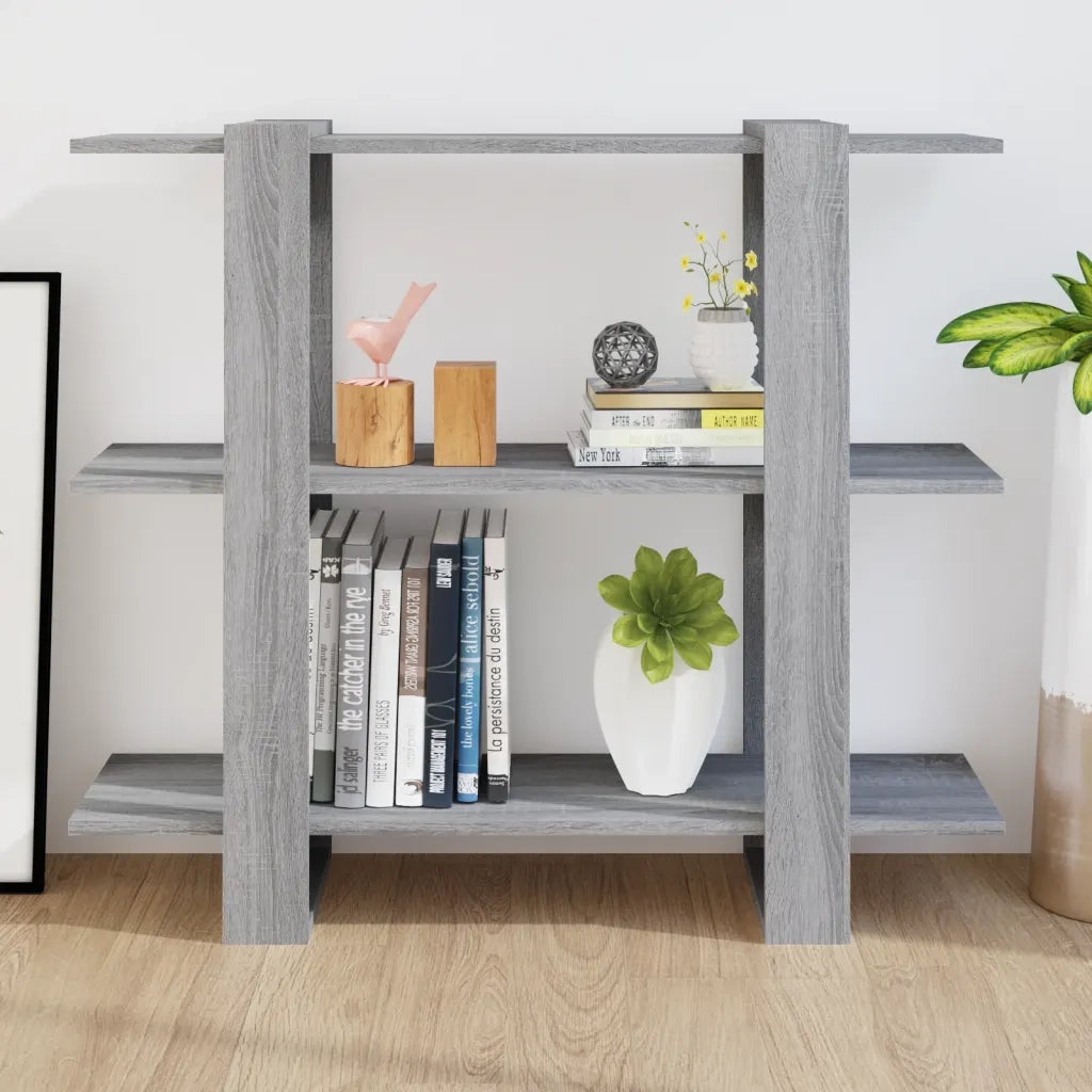 Libreria Divisorio-Scaffale per Libri-Mobile di Stoccaggio Grigio Sonoma 100x30x87 cm