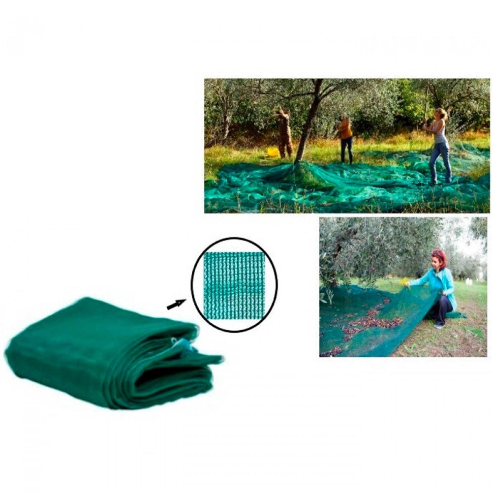 Trade Shop - Set 3pz Rete Per Raccolta Olive Frutta Piantagioni Resistente Durevole 3x10mt Verde 222271 -