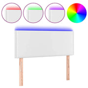 Testiera | Testata Bianco a LED 100x5x78/88 cm in Similpelle