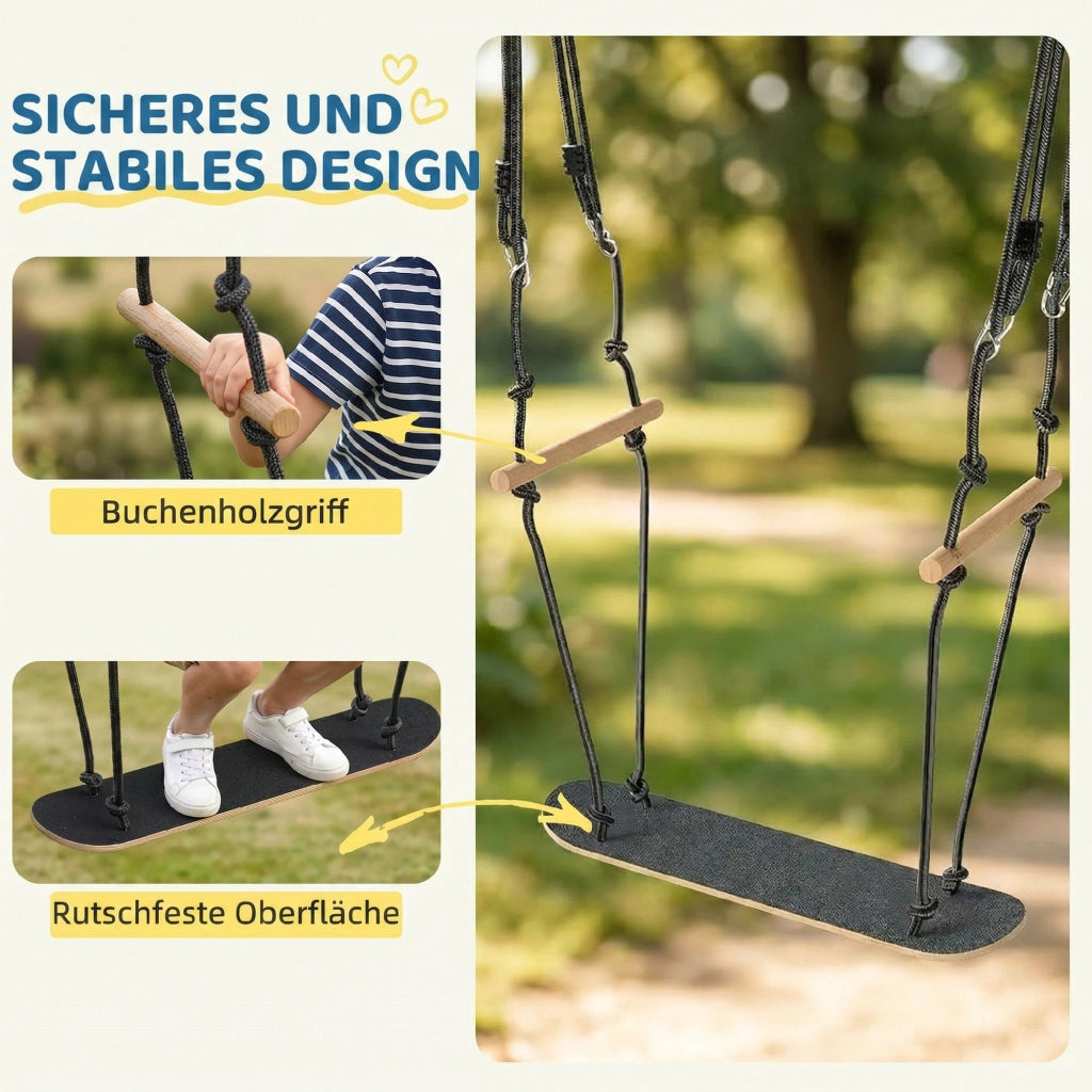 Altalena per bambini Skateboard con altezza regolabile ¨C Minimal ¨C nero