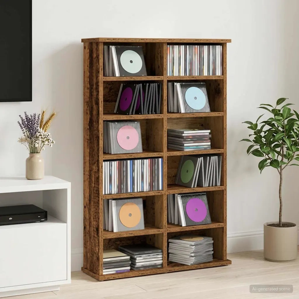 Mobile per CD Legno antico 60 x 17 x 92 cm Legno ingegnerizzato 8012742