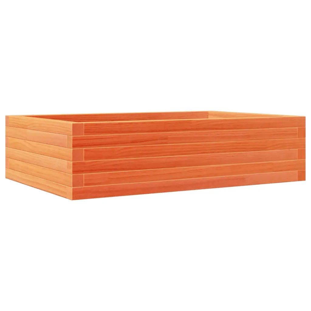 Fioriera | Cassetta per fiori | Vaso Giardino Marrone Cera 90x60x23 cm Legno Massello Pino