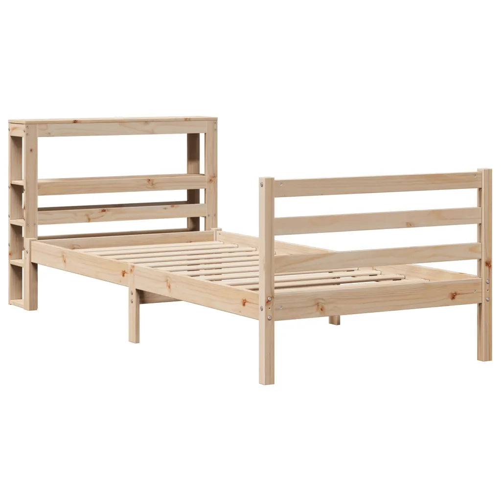 Letto senza Materasso-Struttura Letto 75x190 cm in Legno Massello Pino 616070