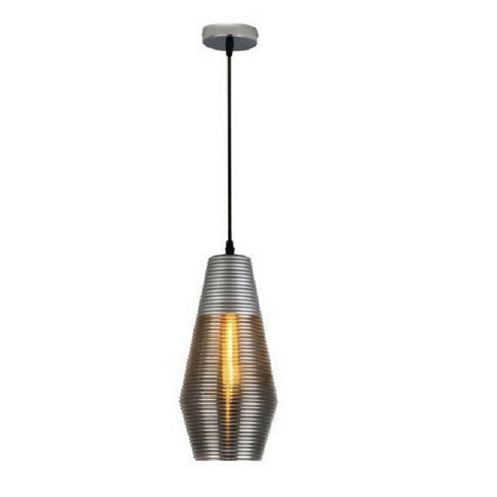 Trade Shop - Lampadario Soffitto Forma Ovale In Vetro Lampada Sospensione Attacco E27 A36-01 -