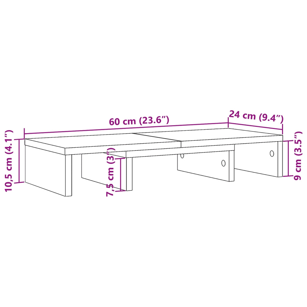 Supporto Monitor Regolabile Nero 60x24x10,5 in Truciolato CFW9760930