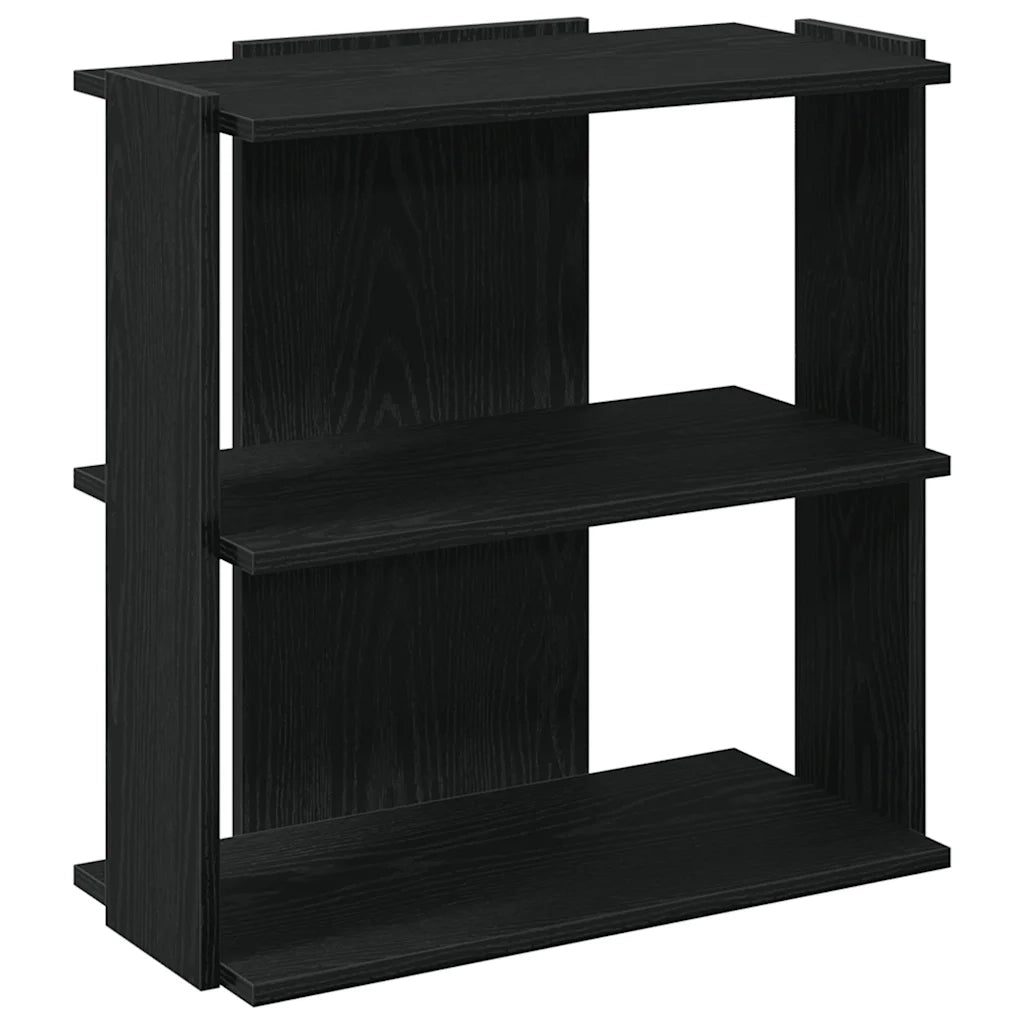 Libreria a 3 Ripiani-Scaffale per Libri-Mobile di Stoccaggio Nera 60x30x60 cm in Legno Multistrato