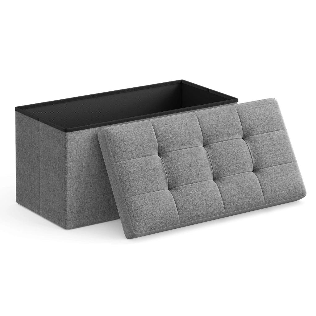 VALORA Pouf Organizer per riporre oggetti, Grigio Chiaro - LSF47G