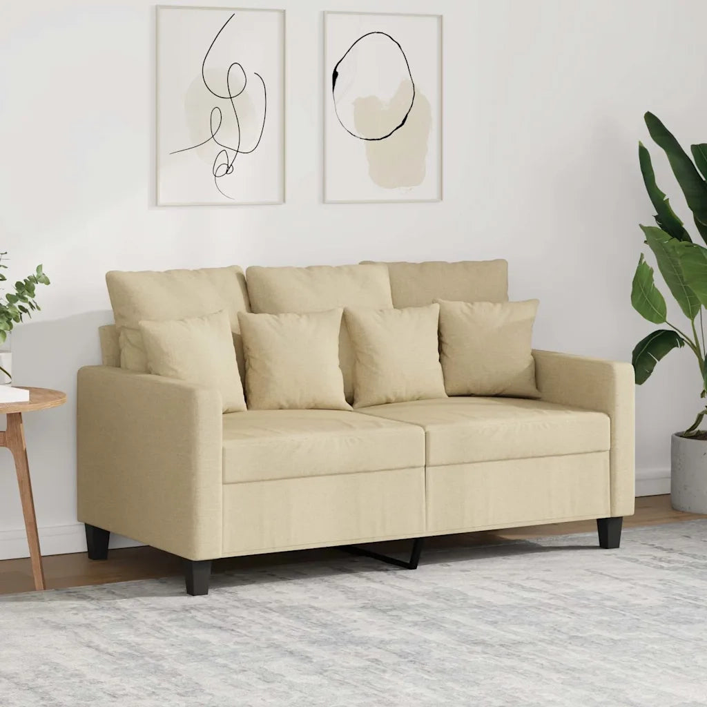Divano a 2 Posti-Sofa 2 Posti Crema 120 cm in Tessuto 861862