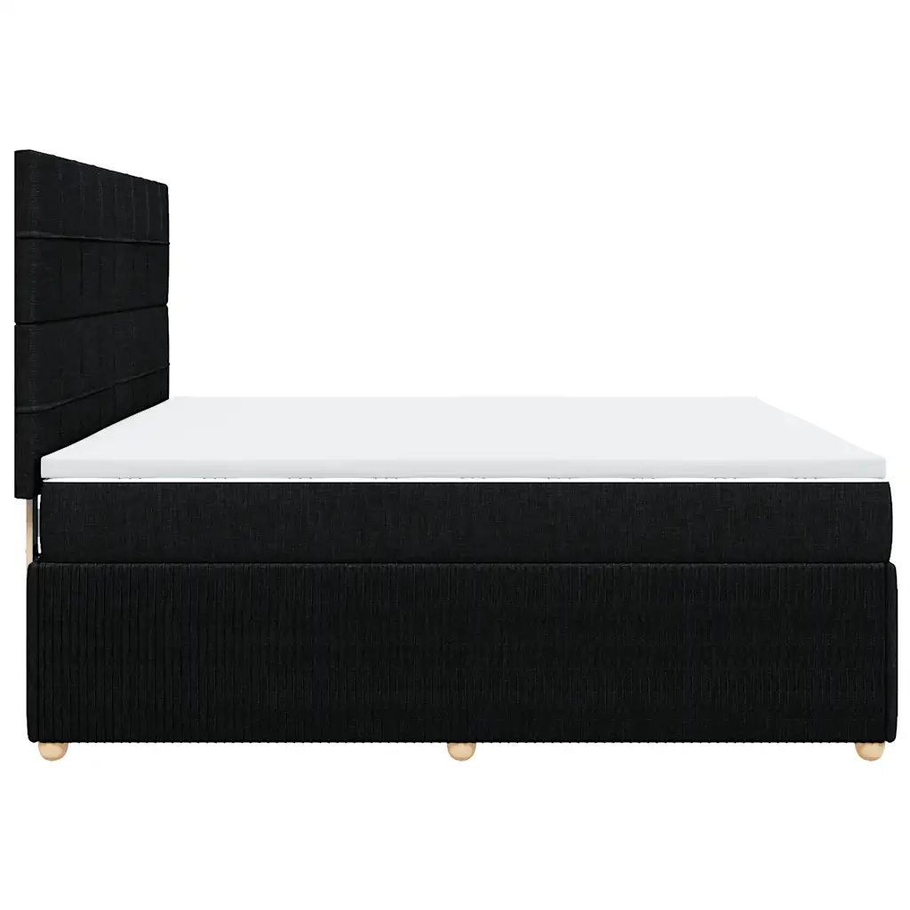 Giroletto a Molle con Materasso Nero 180x200 cm in Tessuto
