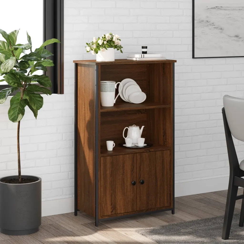 Credenza Rovere Marrone 62x32x103,5 cm in Legno Multistrato 834219