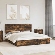 Letto con Contenitore con testiera Rovere fumé 180 x 200 cm 3412662