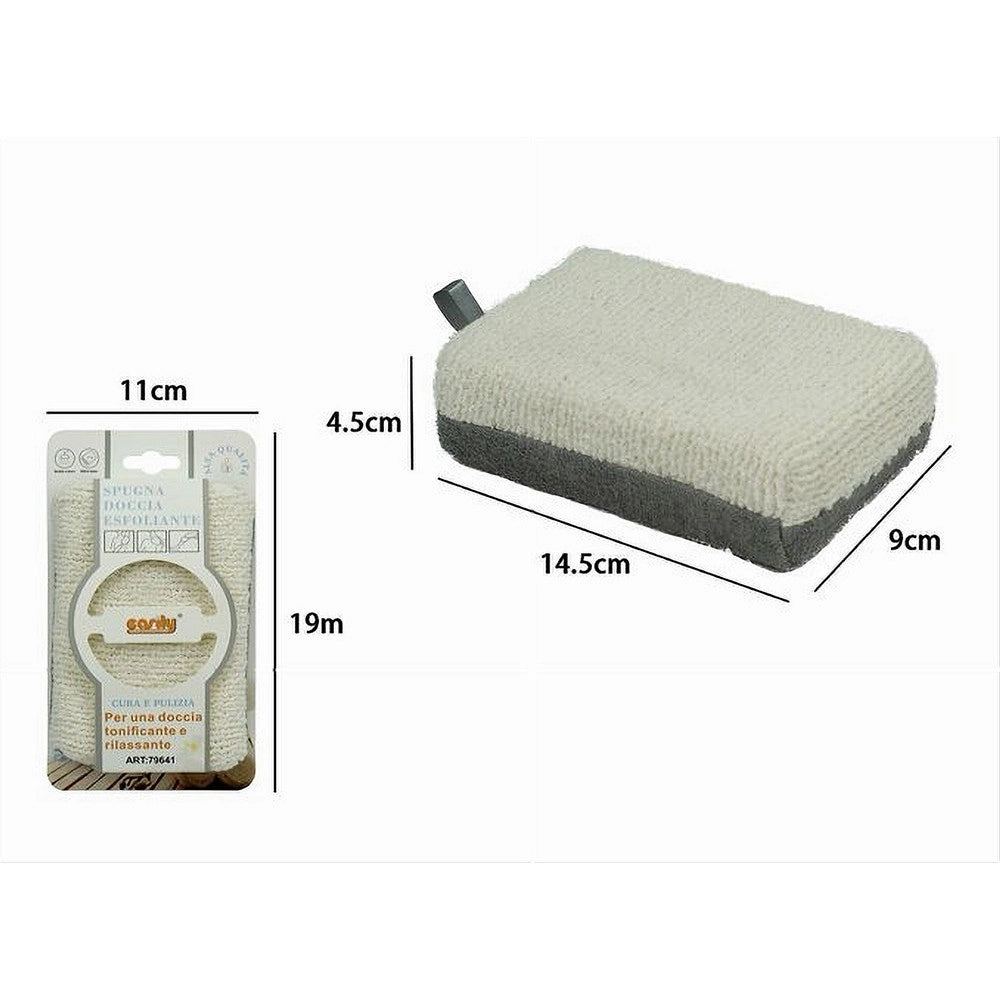 Trade Shop - Spugna Doccia Esfoliante Tonica Rilassa Per Cura Pelle Corpo Bagno Grigia 79641 -