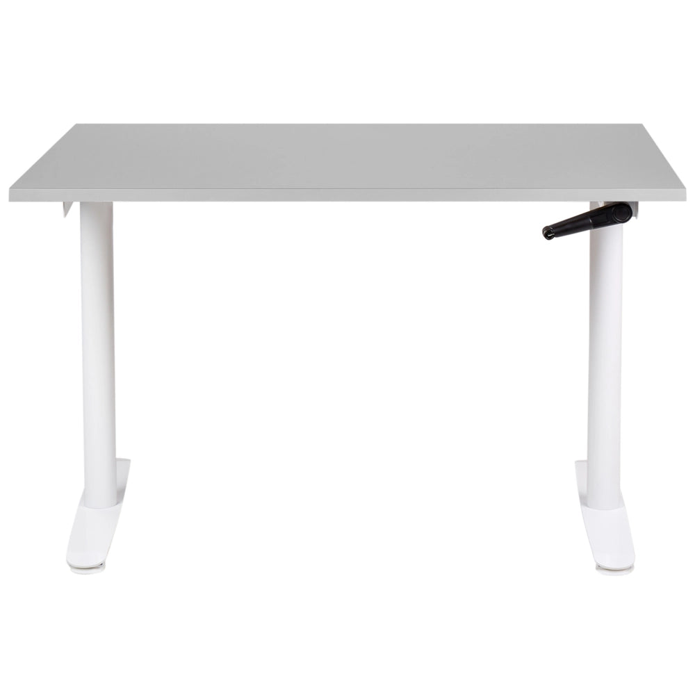 Scrivania regolabile in altezza manualmente grigio e bianco 120 x 72 cm Struttura in acciaio verniciato a polvere
