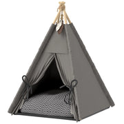 Tenda teepee per animali domestici, tenda per gatti con cuscino sfoderabile e lavabile, casetta per gatti con pavimento antiscivolo, palla da gioco,