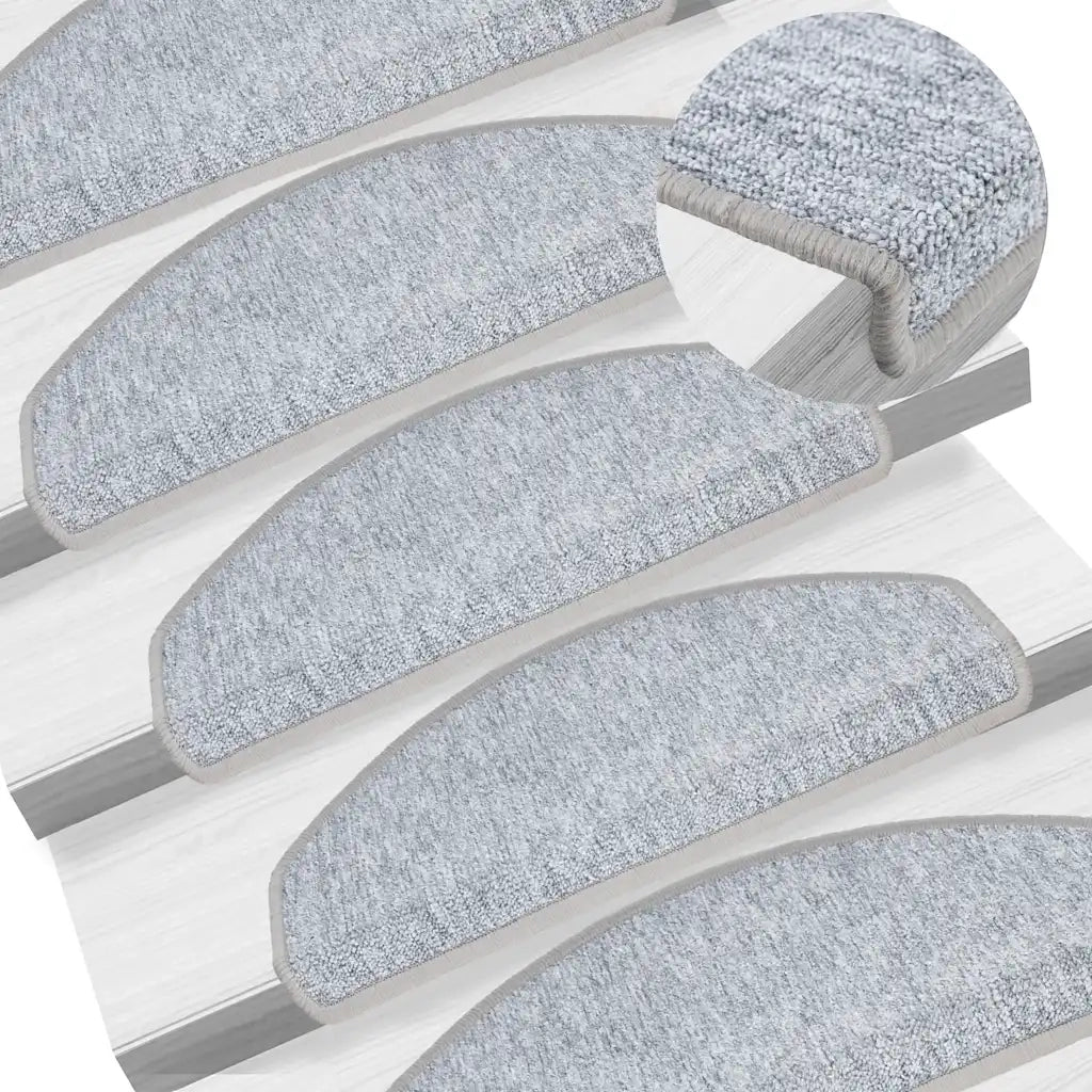 Tappetini per scale 30 pz 65x24x4 cm Grigio chiaro Semicircolari Grandi 3365752
