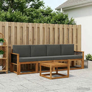 Set di divani da esterno con cuscino 4 pcs Naturale e Antracite