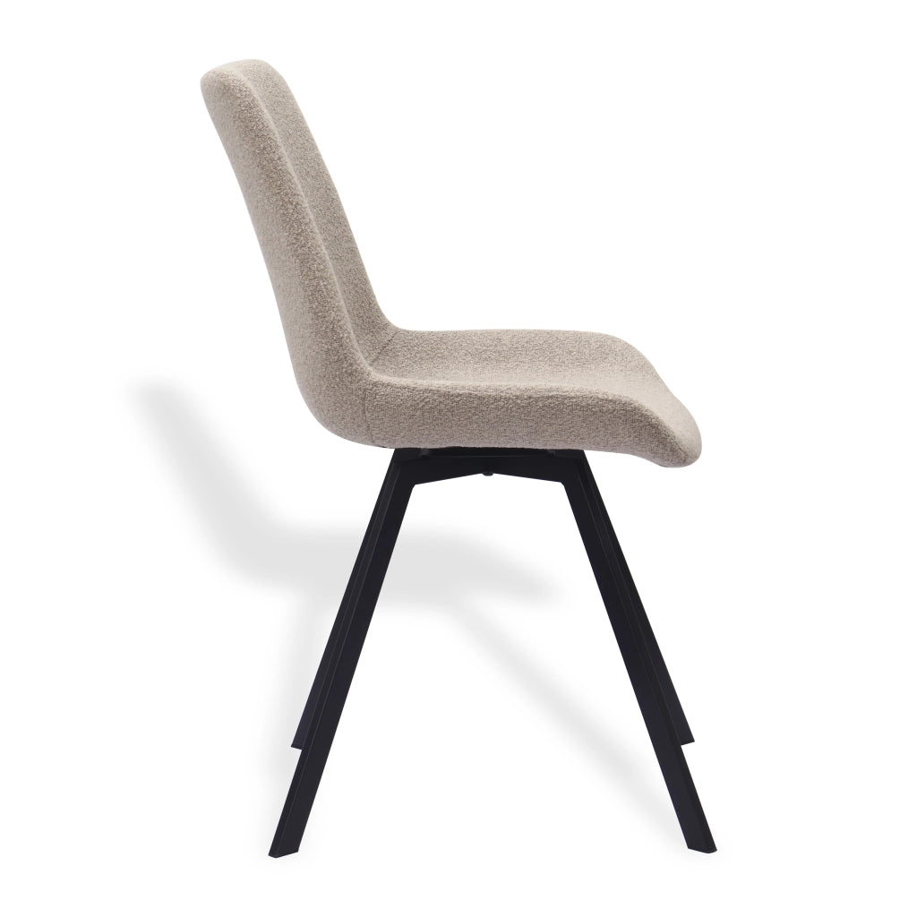 SEDIA girevole 360° in tessuto e metallo, Set da 2 pezzi, kaki