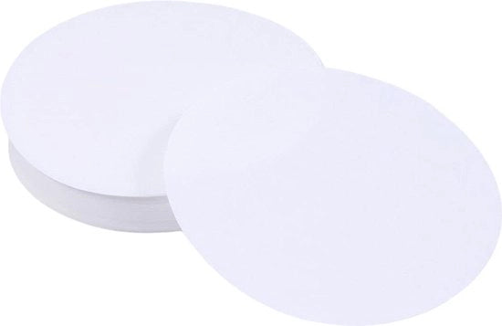 Filtro a dischi - Carta filtro per acqua - Filtro a cellulosa - Filtro a grana media - Filtro per laboratorio olii - Filtro a carta di alta qualità - Disco filtro per olii motori - Circolare - Bianco