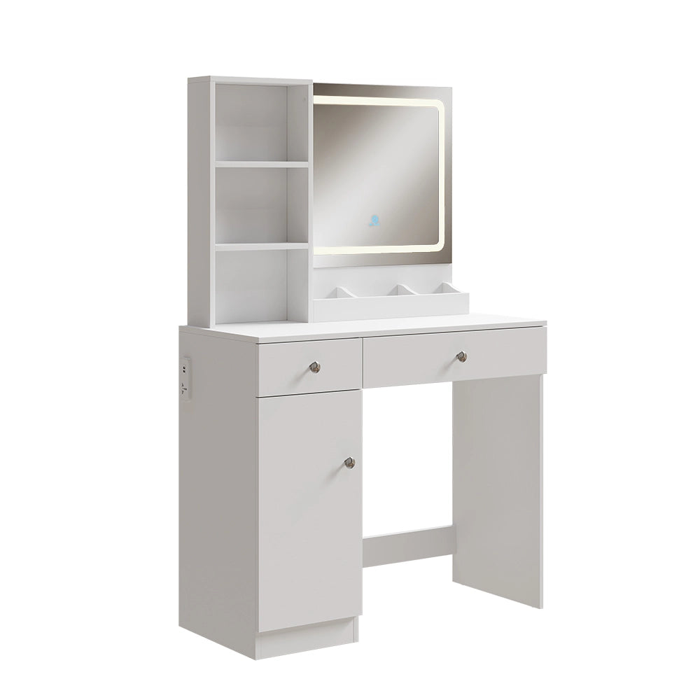 Vicco Tavolo da toilette Bianco 90 cm con specchio