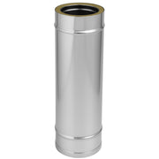 Elemento lineare doppia parete Ø 200/250 mm sp. 0,5 mm h. 1000 mm canna fumaria