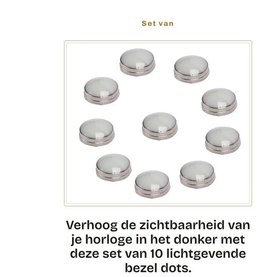 Componente di orologio con fascia dotata di illuminazione - 10 pezzi - visibilità notturna - facile installazione - 2 mm - lega