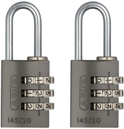Cassaforte con cerniera numerica 145/20 in titanio - Cassetta porta oggetti, cassetta di sicurezza e più - Cerniera in alluminio - Cerniera numerica regolabile individualmente - Livello di sicurezza ABUS 3 (2 pezzi)
