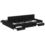 Letto matrimoniale | Letto per adulti | Struttura letto con contenitore Rovere Nero 140 x 190 cm