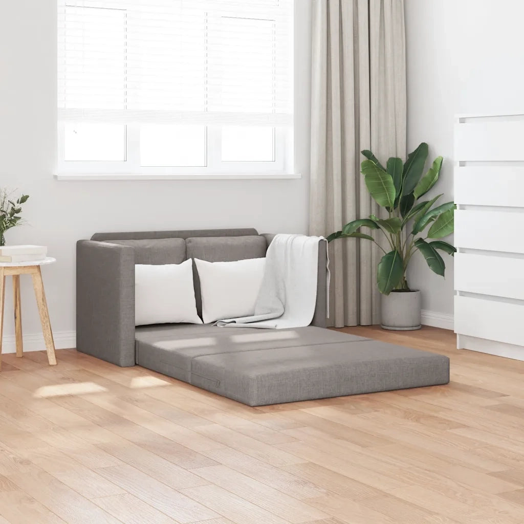 Divano Letto da Terra 2 in 1 Tortora 112x174x55 cm Tessuto 353969